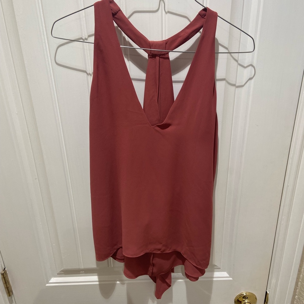 BCBG ruffle racer back tank